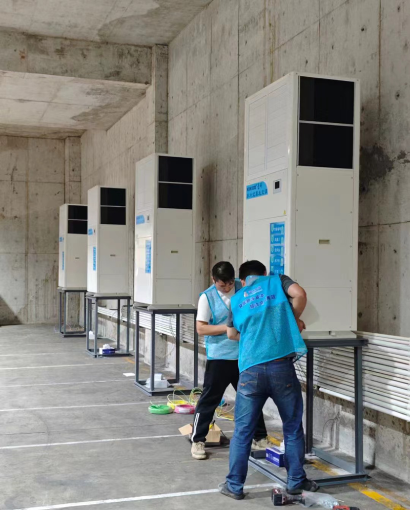 海墾集團蛋品雞蛋倉庫降溫使用星科蒸發(fā)冷省電空調SYL-ZL-25軸流立式柜機