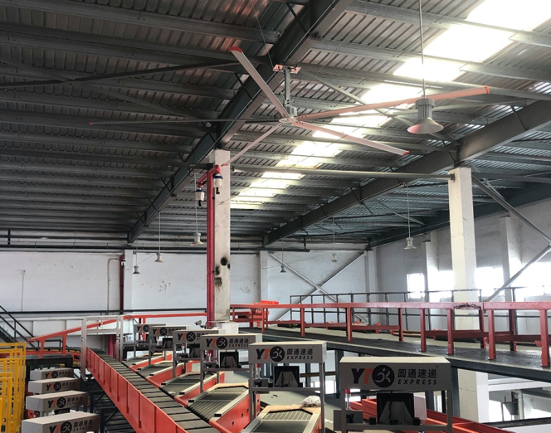 工業(yè)大風(fēng)扇工業(yè)大吊扇,物流倉庫降溫案例