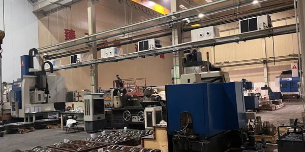 齒輪廠車間降溫使用工業(yè)蒸發(fā)冷省電空調，用電量只需傳統(tǒng)空1/6