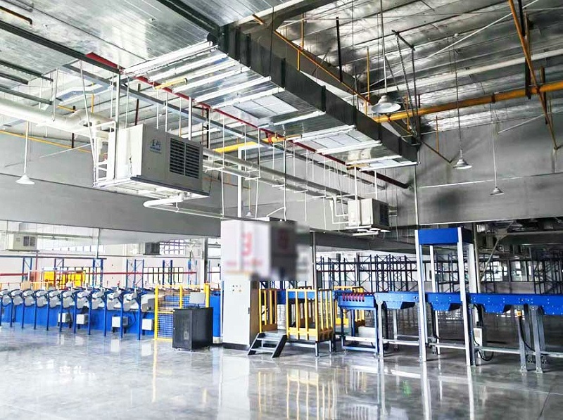 制衣廠制冷降溫，安裝星科蒸發冷省電空調-臥式軸流機組