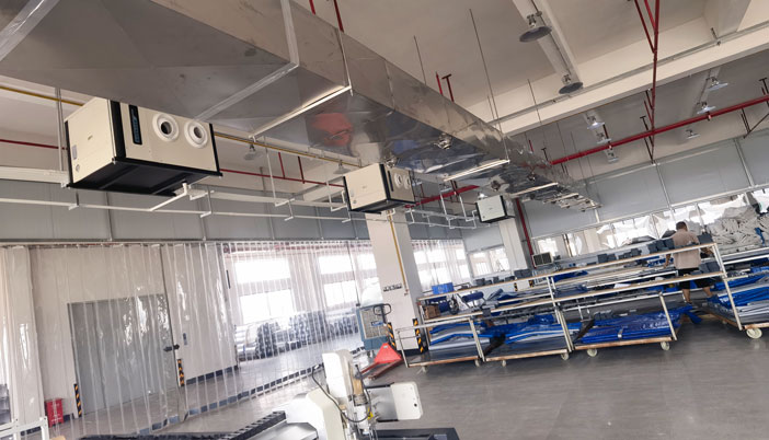 生產車間制冷降溫，安裝蒸發冷省電空調-臥式射流款